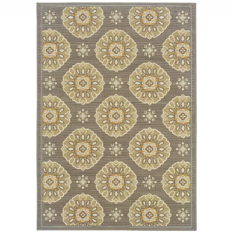 Moroccan Indoor / Outdoor Area Rug - Gray