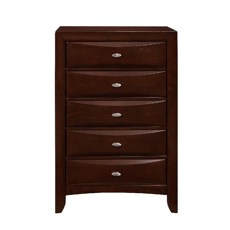 New Chest With 5 Chambared Drawer - Merlot