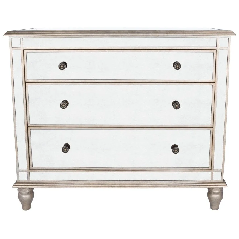 Rectangle Three Drawer Console Storage Chest - Mirrored