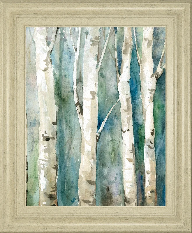 River Birch Il By Carol Robinson - Framed Print Wall Art - Blue