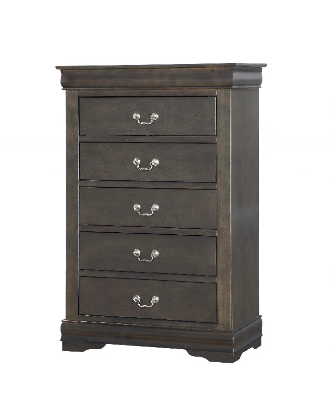 Solid Wood Five Drawer Lingerie Chest - Light Brown