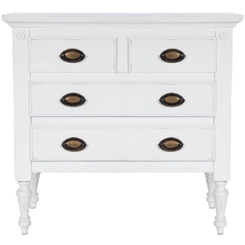 Solid Wood Four Drawer Gentlemans Chest - White