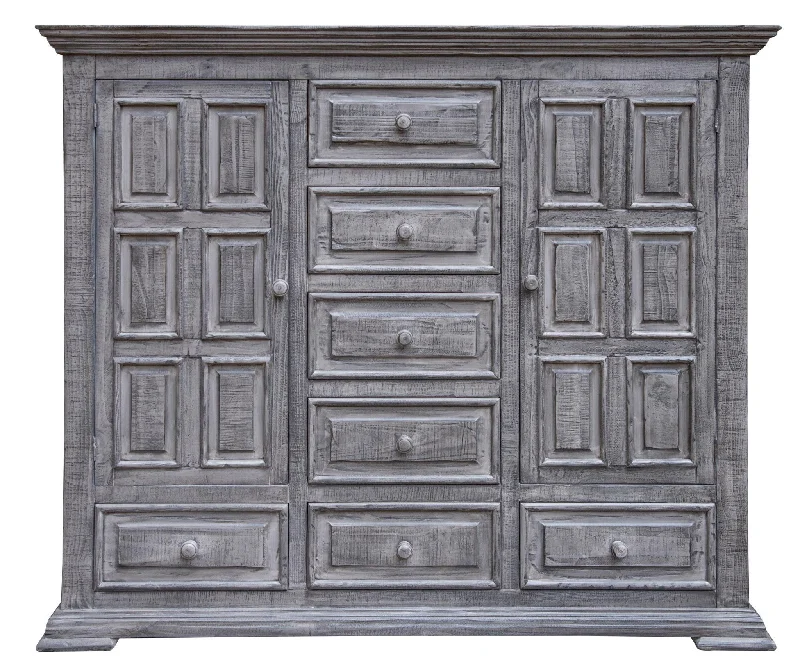 Solid Wood Seven Drawer Gentlemans Chest - Gray