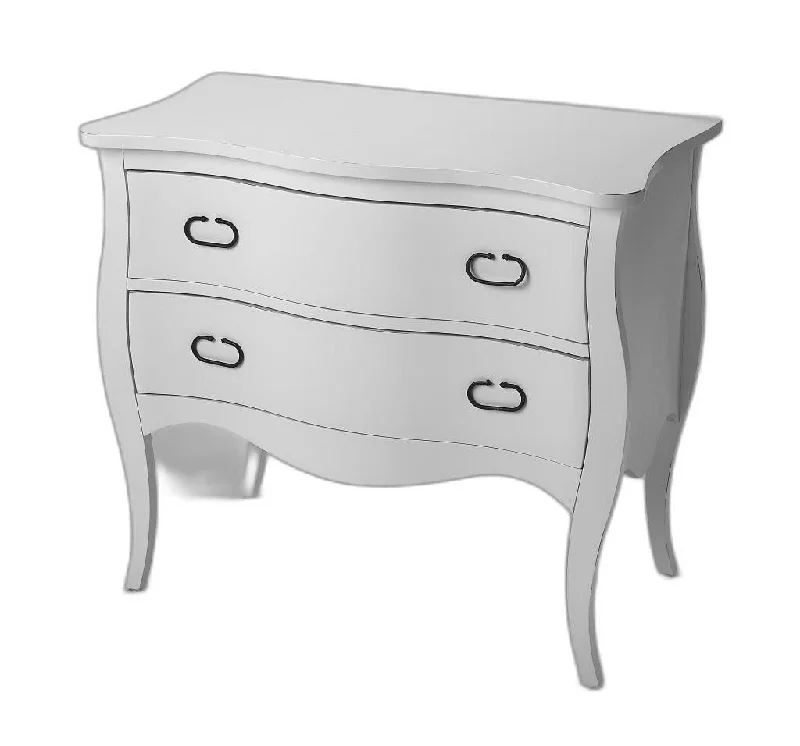 Solid Wood Two Drawer Chest - White