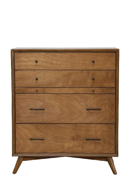 Solid Wooden 4 Drawer Chest - Brown