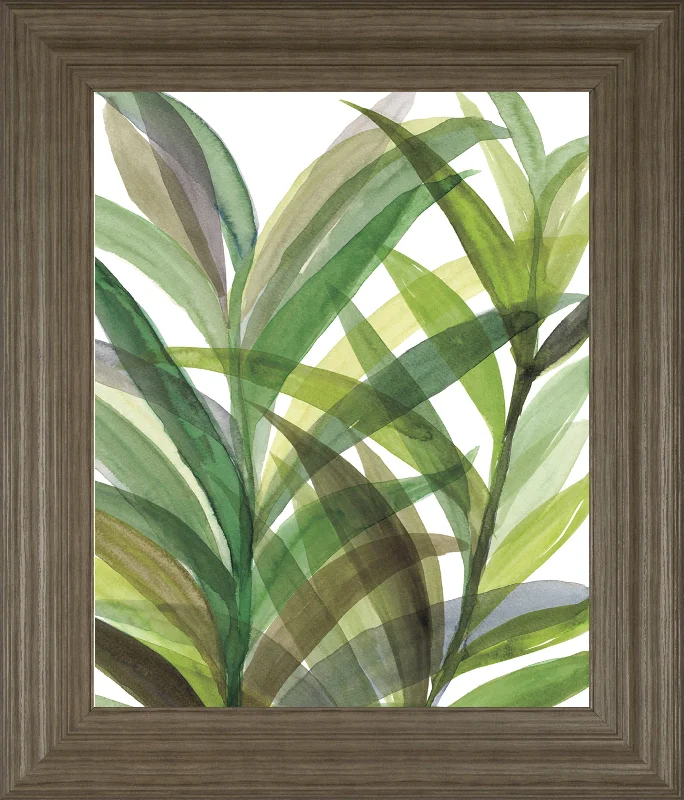 Tropical Greens Il By Rebecca Meyers - Framed Print Wall Art - Green