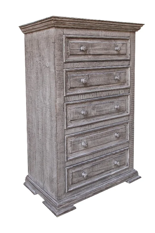 Wood 5 Drawer Chest - Gray